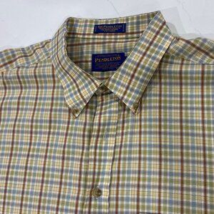 PENDLETON Lodge Wool Plaid Long Sleeve Button Up Men's Size XXL / 2XL
